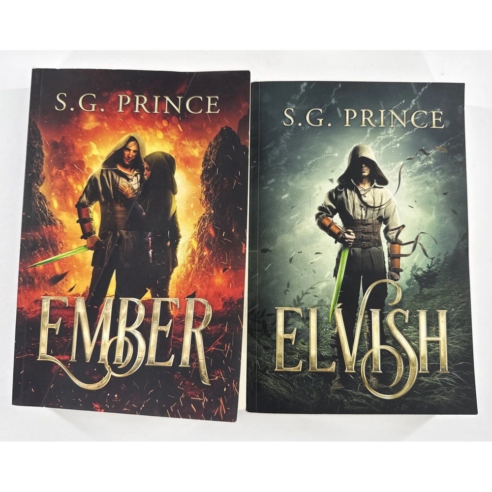 2 Elvish Trilogy novels: S.G. Prince Elvish‎ & Ember Oversized Trade Paperbacks